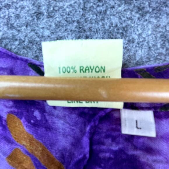Spicy Bambu Dress Womens Large Purple Boho Hippie Indie Festival Hawaiian Bright - Picture 6 of 6